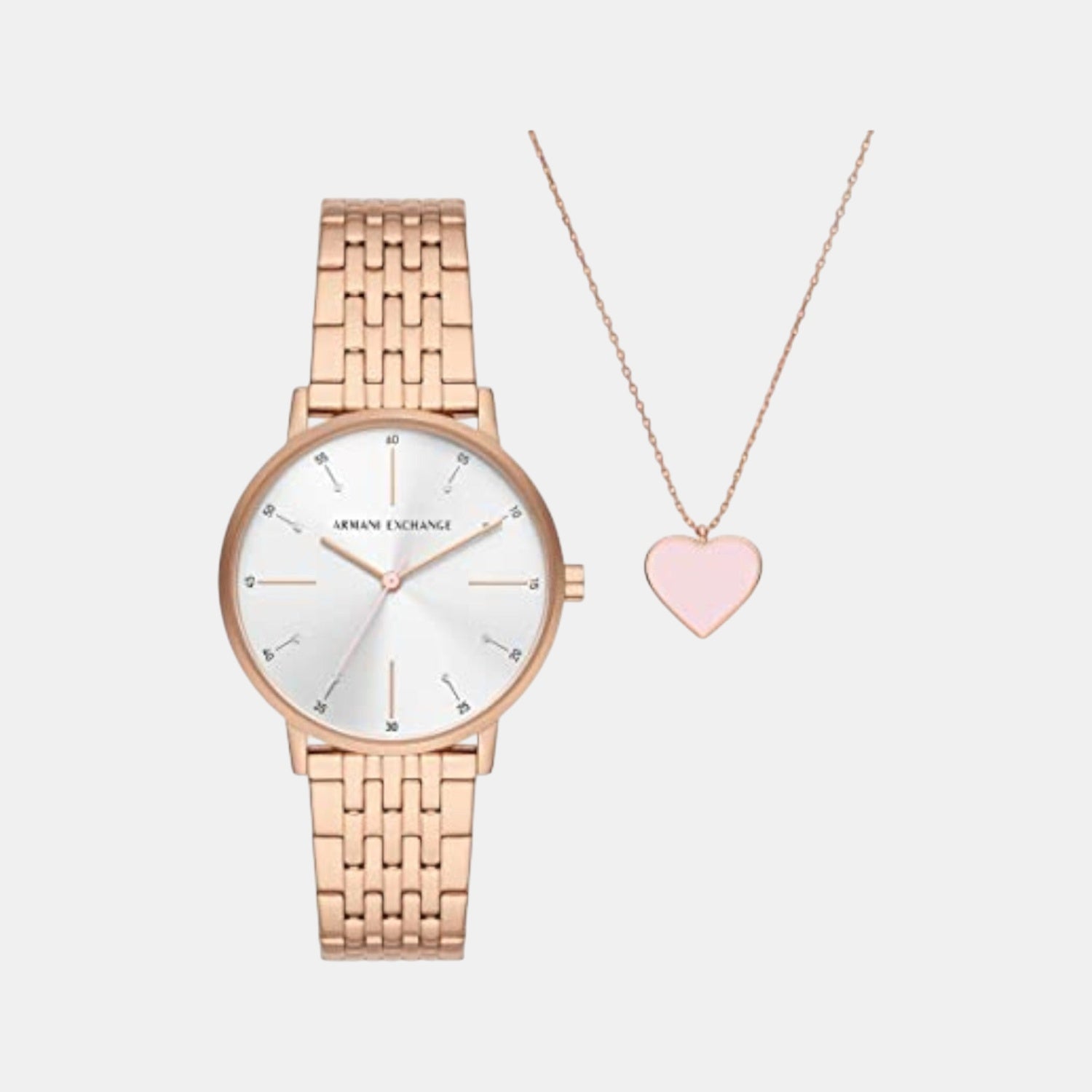 Na Women Quartz White Dial Analog Stainless Steel Watch AX7145SET