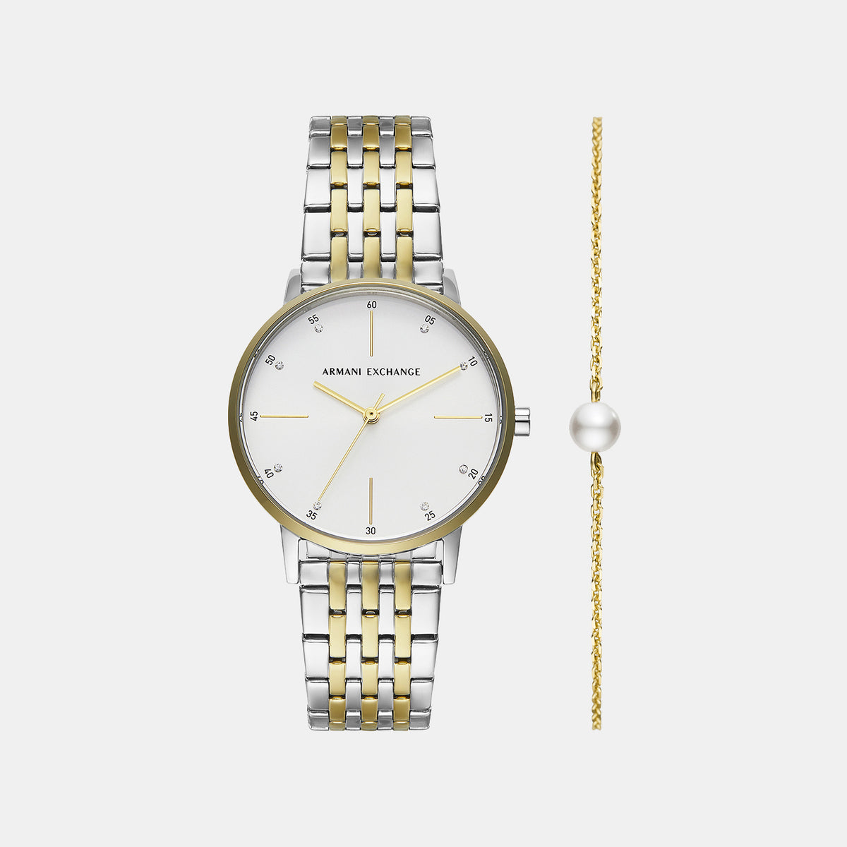 Lola Women Quartz Silver Dial Analog Stainless Steel Watch AX7156SET