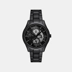 Men Quartz Black Dial Multi-Function Stainless Steel Watch AX7160SET