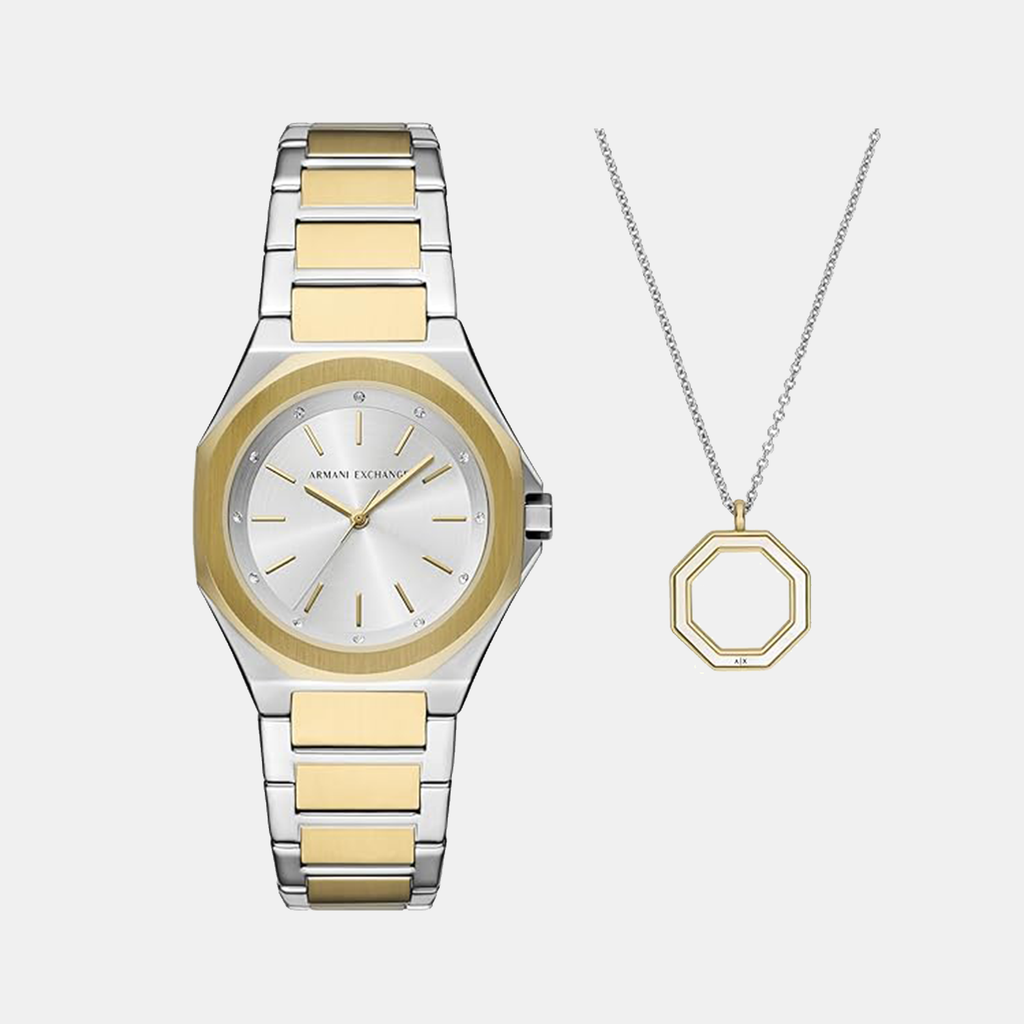 Armani Exchange Round Silver Analog watch