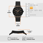 Men Quartz Black Dial Chronograph Stainless Steel Watch AX7162SET