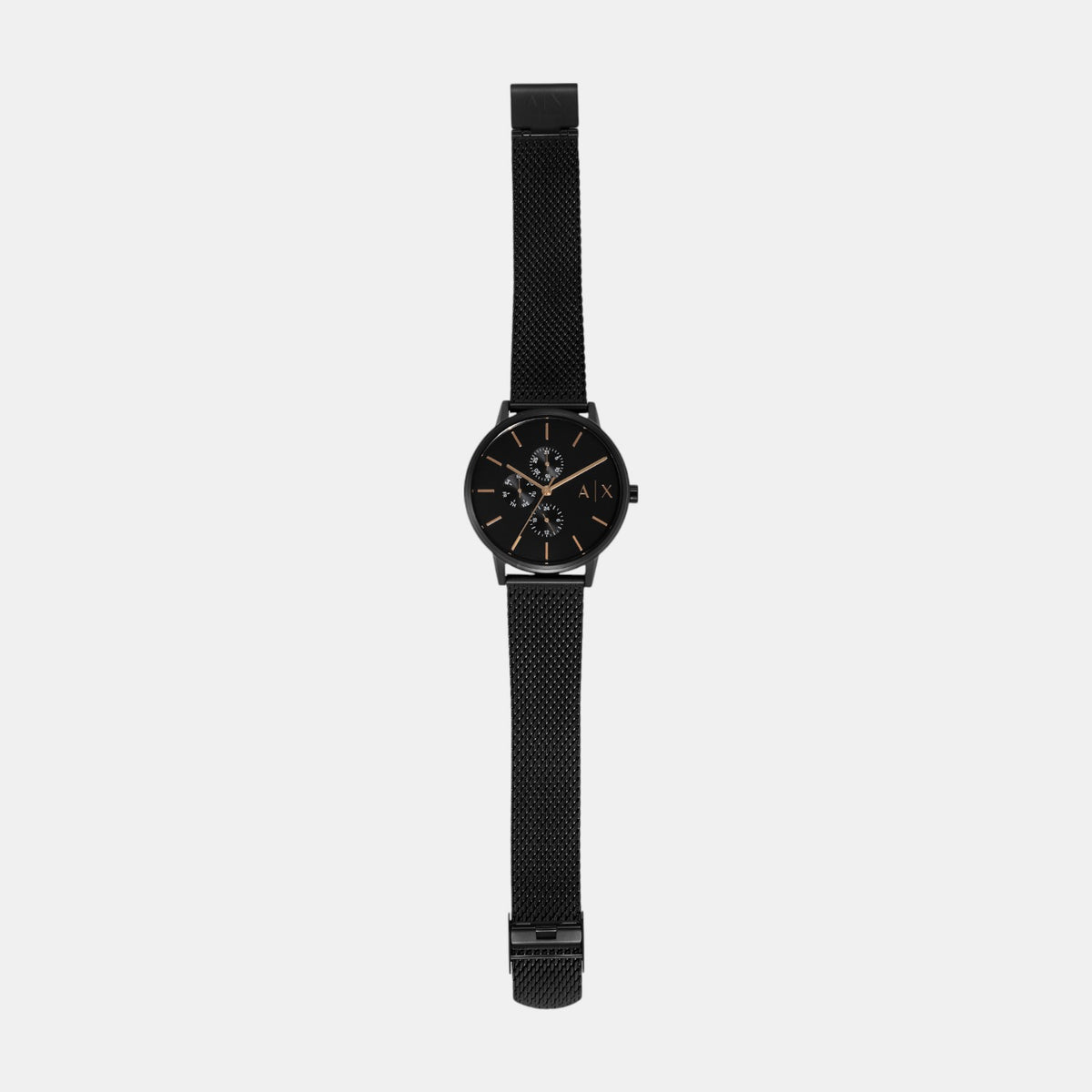 Men Quartz Black Dial Chronograph Stainless Steel Watch AX7162SET