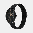 Men Quartz Black Dial Chronograph Stainless Steel Watch AX7162SET