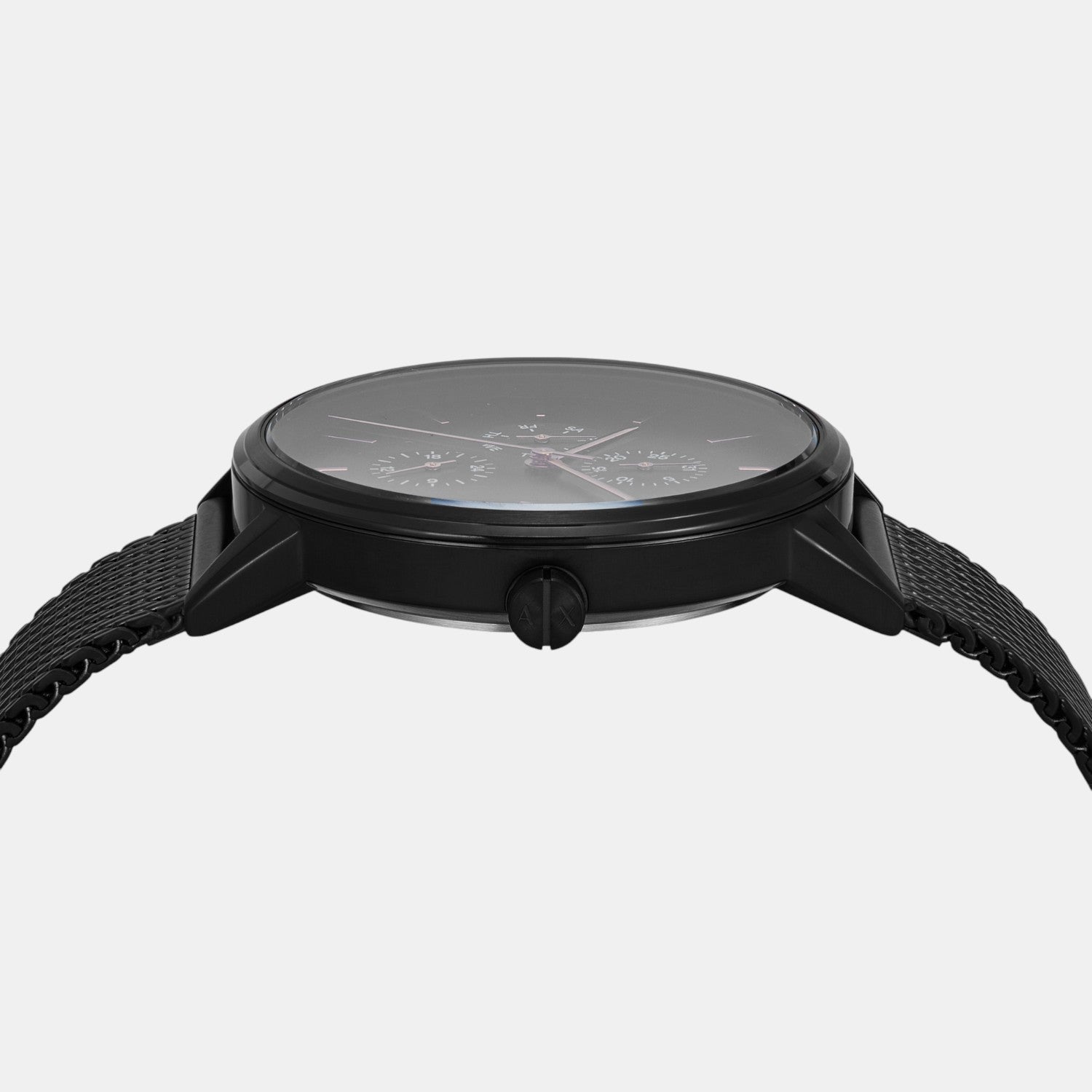 Men Quartz Black Dial Chronograph Stainless Steel Watch AX7162SET