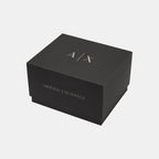 Men Quartz Black Dial Chronograph Stainless Steel Watch AX7163SET