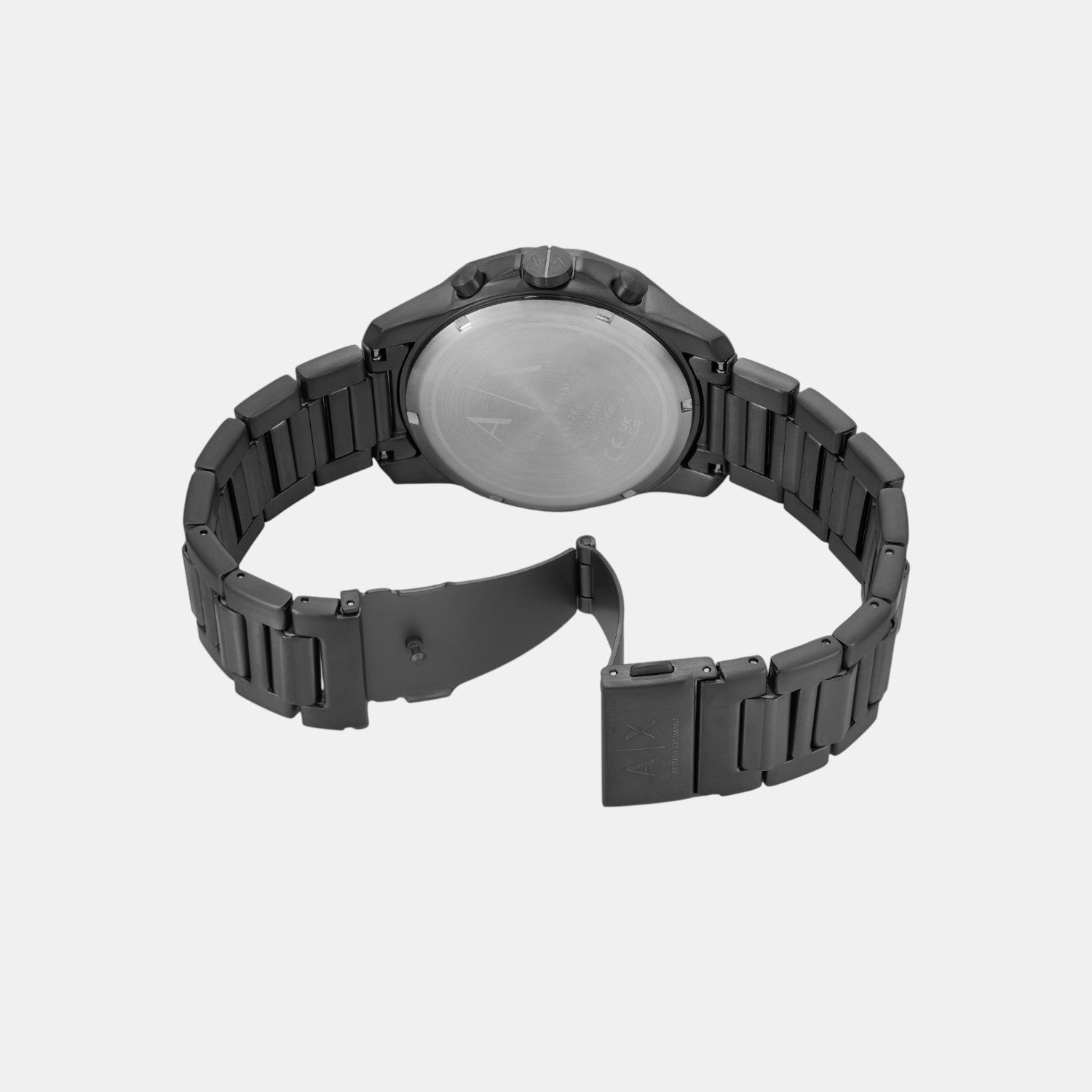 Men Quartz Black Dial Chronograph Stainless Steel Watch AX7163SET