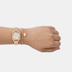 Women Quartz Silver Dial Analog Stainless Steel Watch AX7164SET