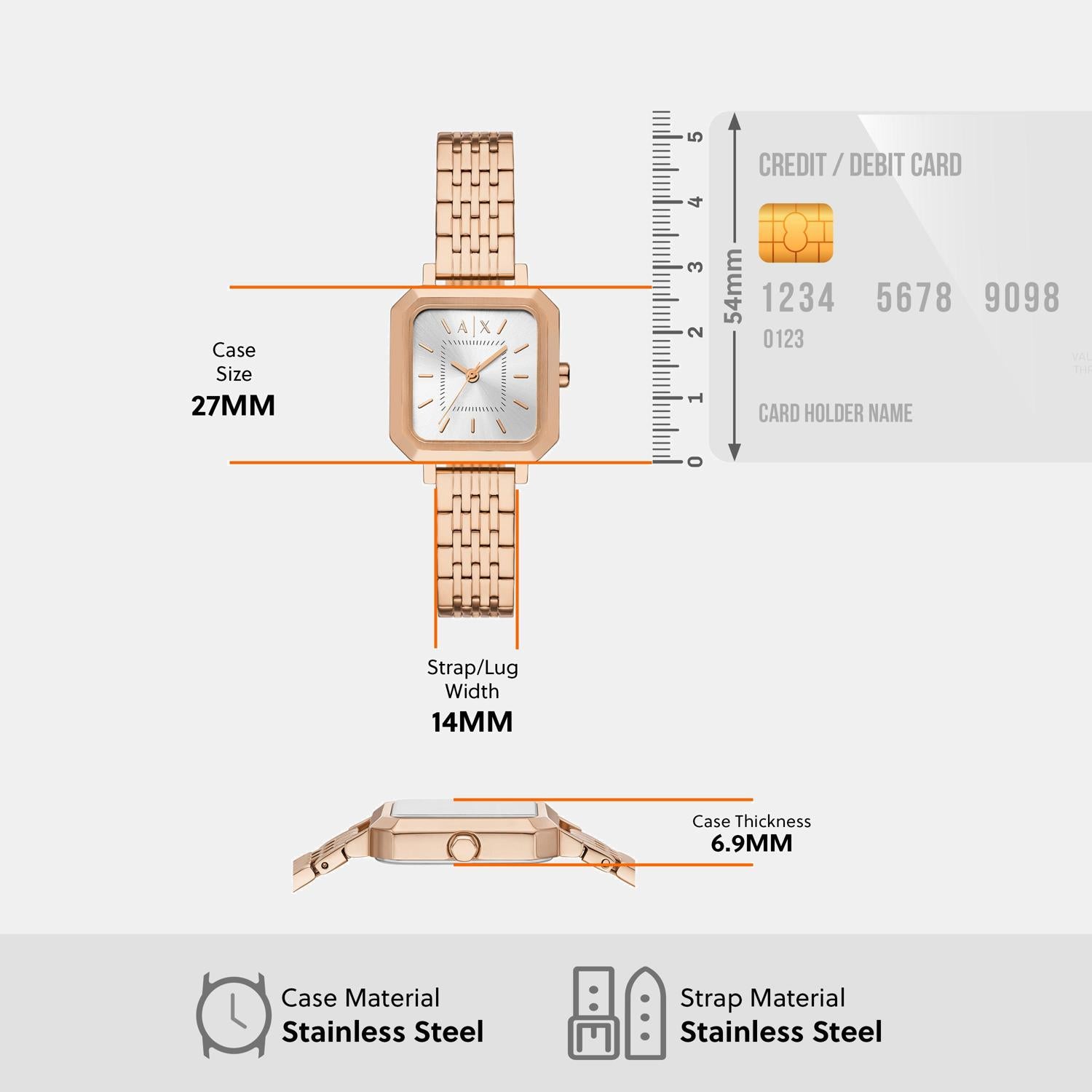 Women Quartz Silver Dial Analog Stainless Steel Watch AX7164SET