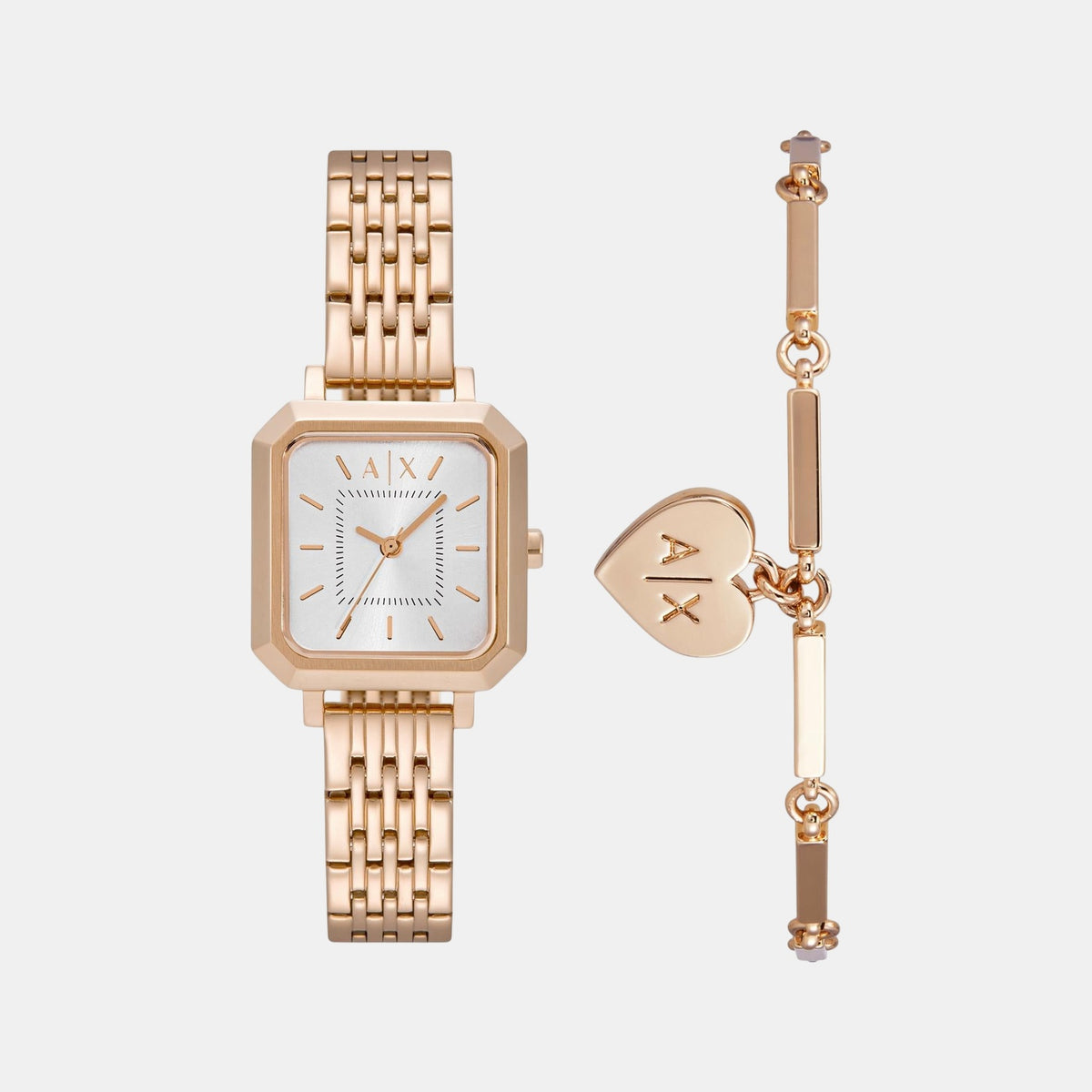Women Quartz Silver Dial Analog Stainless Steel Watch AX7164SET