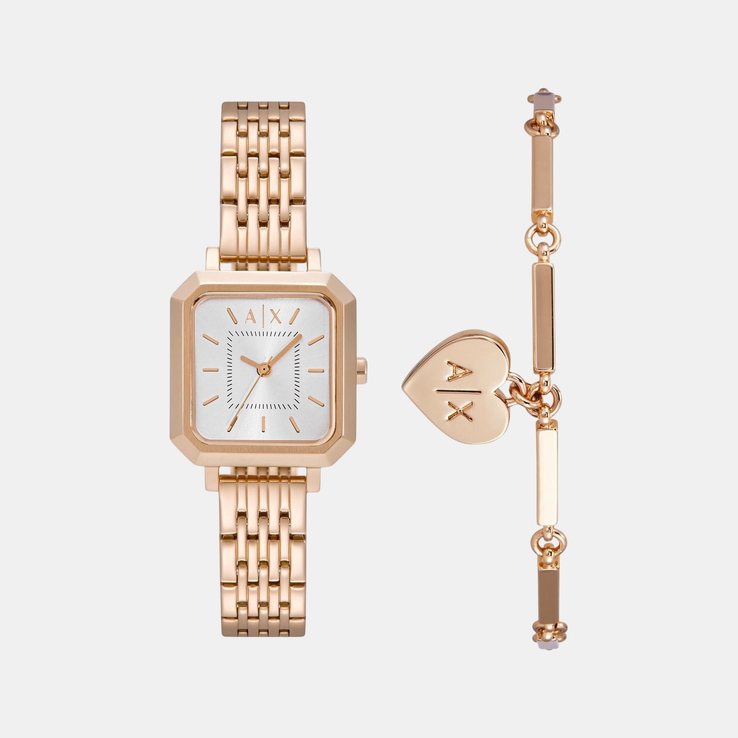 Women Quartz Silver Dial Analog Stainless Steel Watch AX7164SET