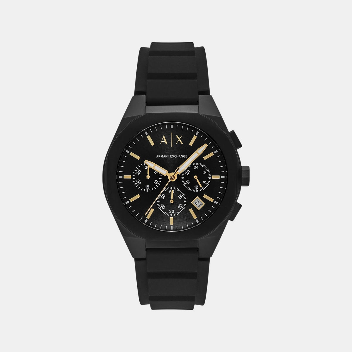Sync Men Quartz Black Dial Chronograph Silicone Watch AX7165SET