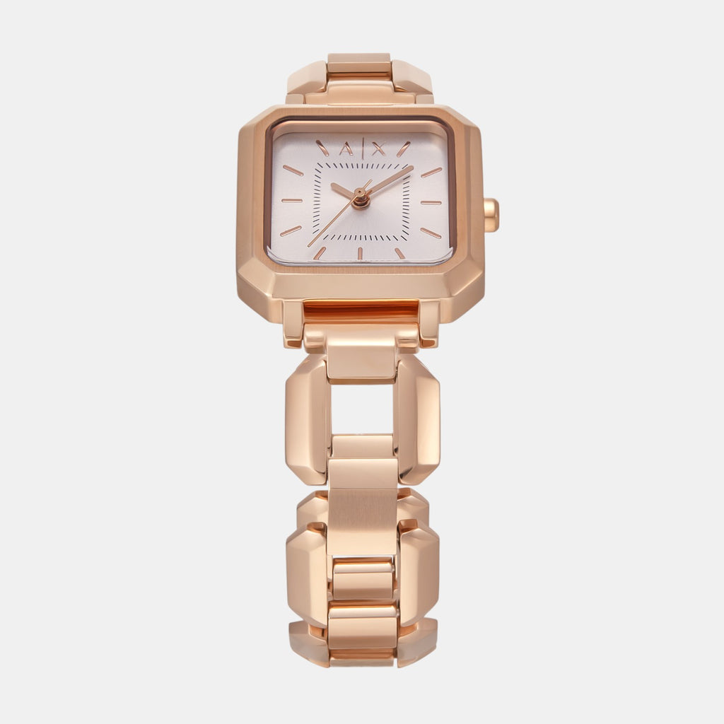 Women Quartz Silver Dial Analog Stainless Steel Watch AX7167SET