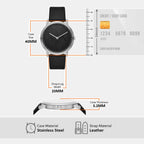 Men Quartz Black Dial Analog Leather Watch AX7168SET