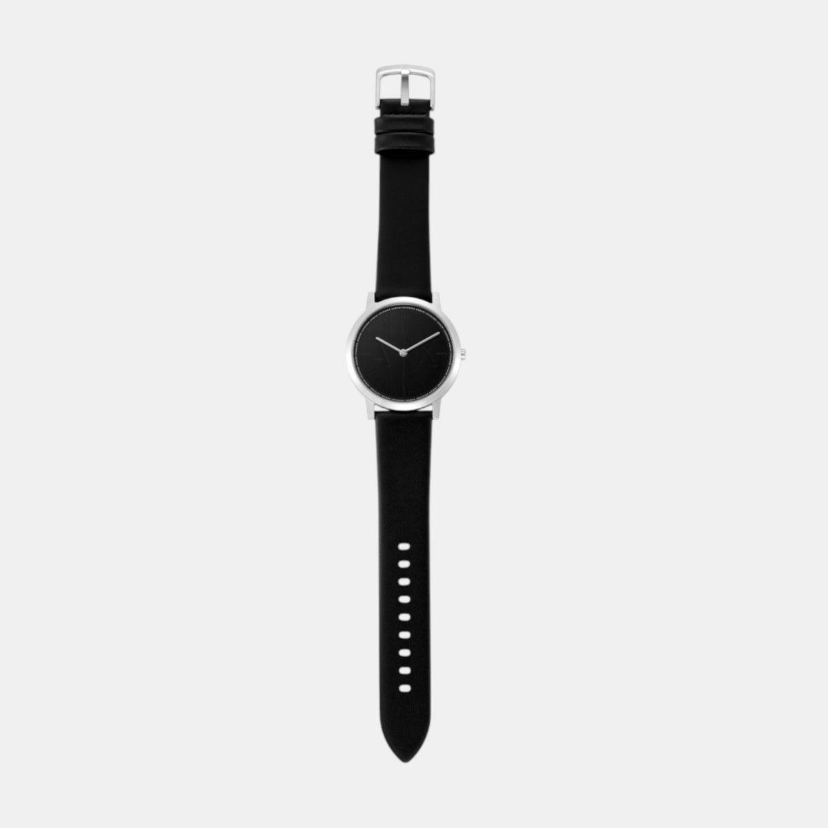 Men Quartz Black Dial Analog Leather Watch AX7168SET