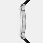 Men Quartz Black Dial Analog Leather Watch AX7168SET