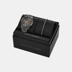 Men Quartz Gray Dial Chronograph Stainless Steel Watch AX7170SET