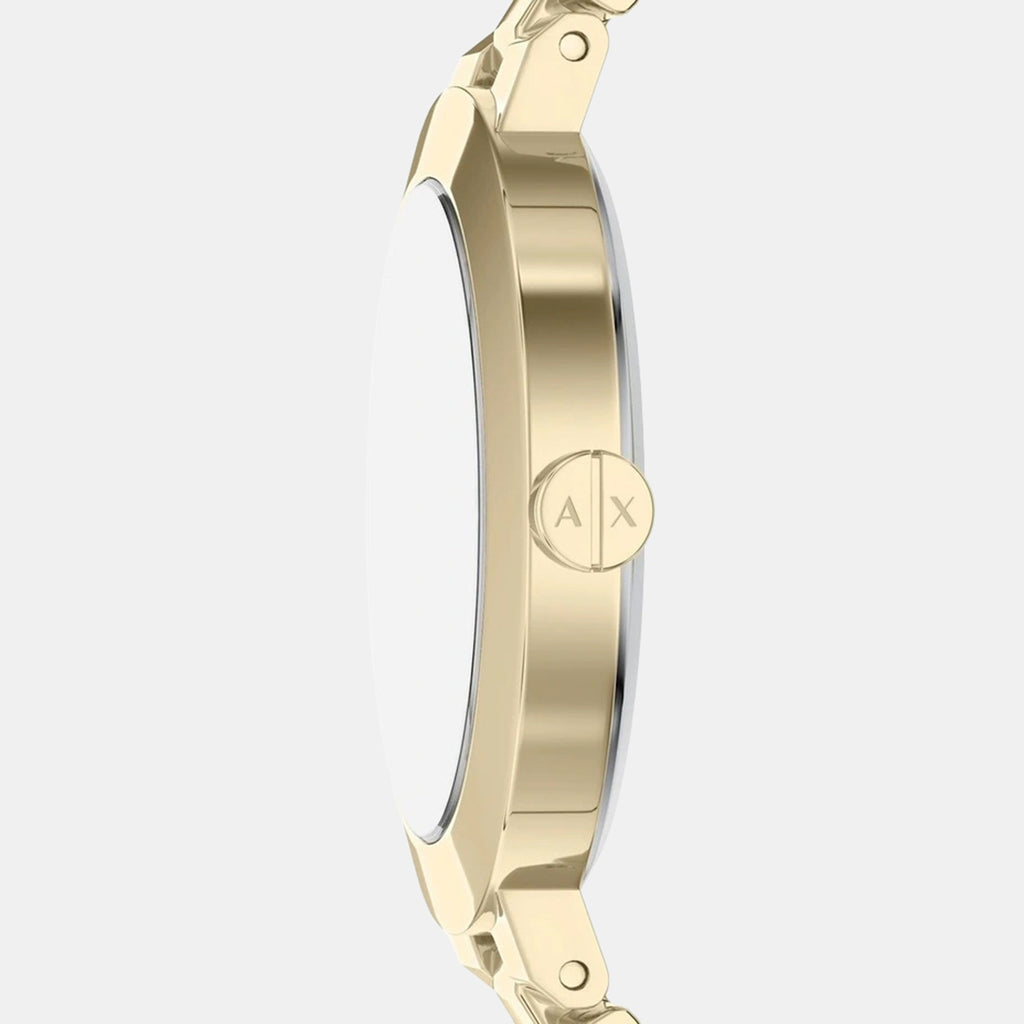 Women Quartz Gold Dial Analog Stainless Steel Watch AX7177SET