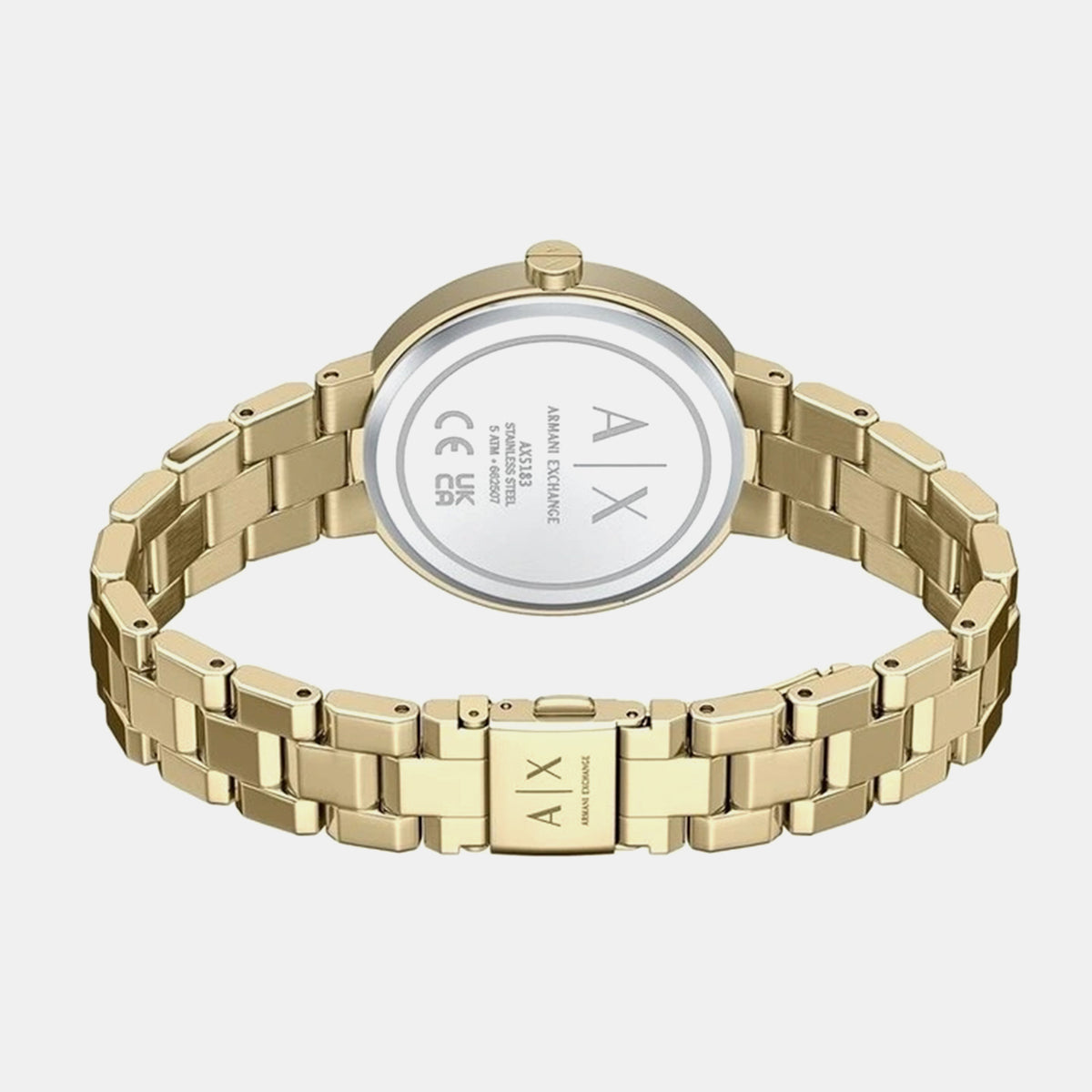 Women Quartz Gold Dial Analog Stainless Steel Watch AX7177SET