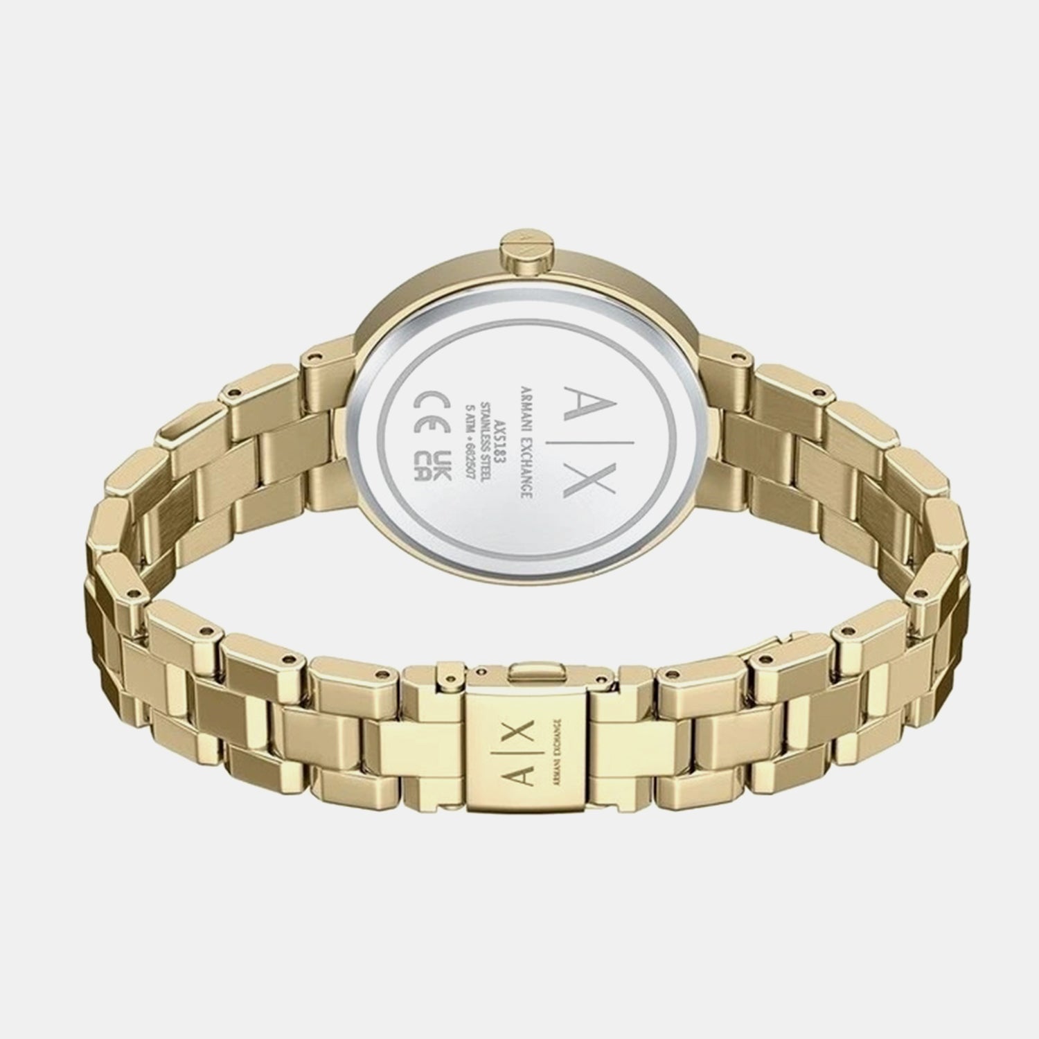 Women Quartz Gold Dial Analog Stainless Steel Watch AX7177SET