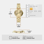 Women Quartz Gold Dial Analog Stainless Steel Watch AX7177SET