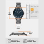 Men Quartz Blue Dial Analog Stainless Steel Watch AX7183SET