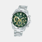 Men Solar Green Dial Chronograph Stainless Steel Watch AZ5011X1