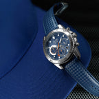 Men Quartz Blue Dial Analog Leather Watch AZ5017X1