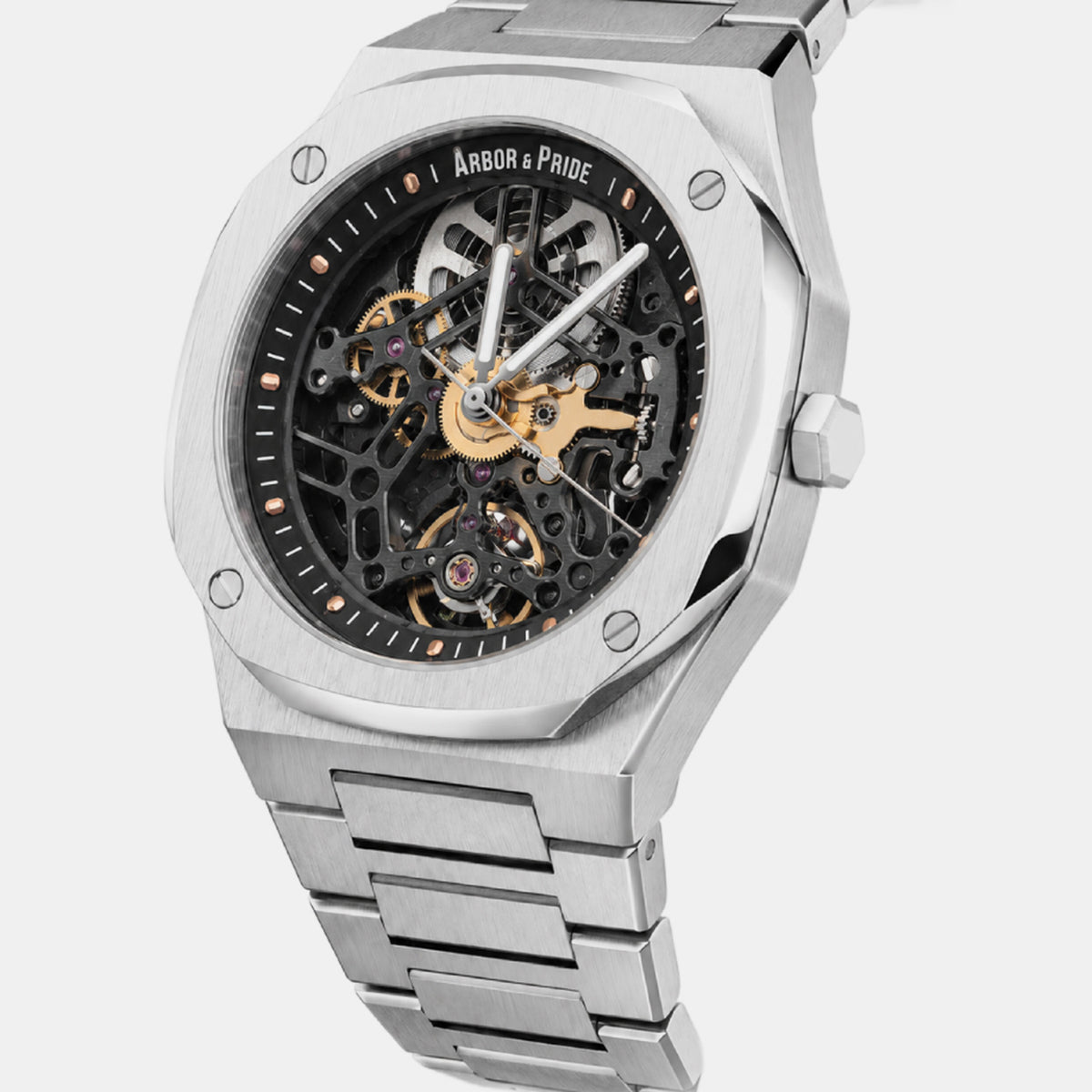 Ashborne Men Automatic Black Dial Analog Stainless Steel Watch Ashbourne - Sl