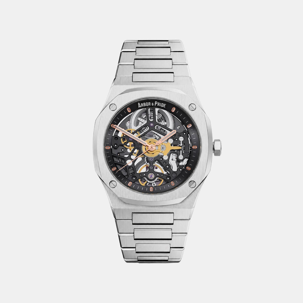 Ashborne Men Automatic Black Dial Analog Stainless Steel Watch Ashbourne - Sl