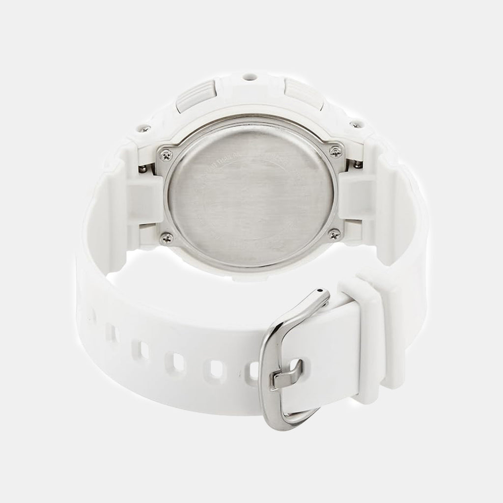 Baby-G Women Quartz White Dial Analog-Digital Leather Watch B158