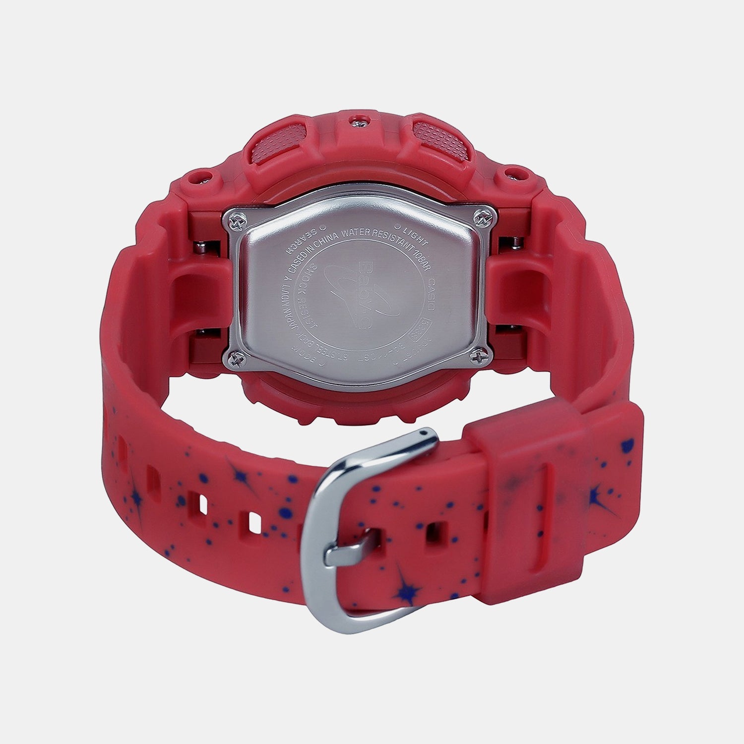Baby-G Women Quartz Red Dial Analog-Digital Resin Watch B203