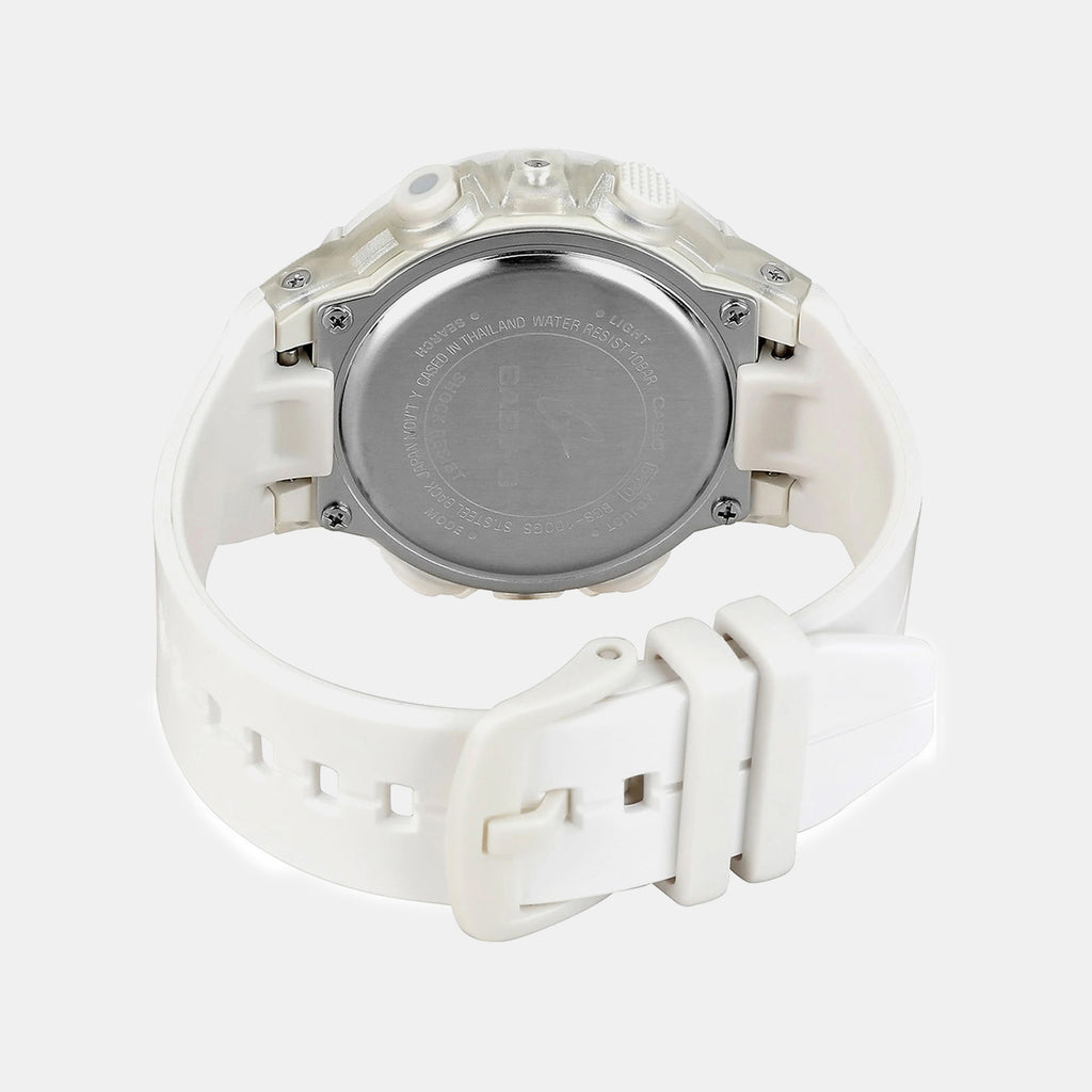 Baby-G Women Quartz White Dial Analog-Digital Resin Watch B212