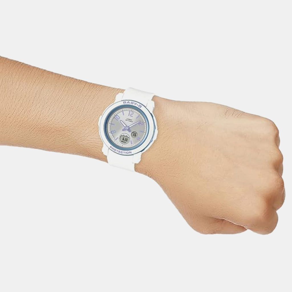 Baby-G Women Quartz White Dial Analog-Digital Resin Watch B224