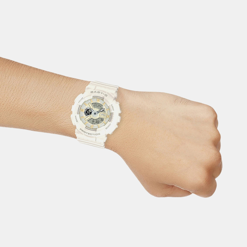 Baby-G Men Quartz White Dial Analog-Digital Resin Watch B228