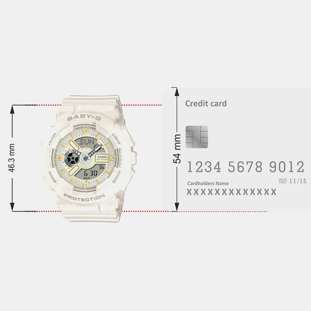 Baby-G Men Quartz White Dial Analog-Digital Resin Watch B228