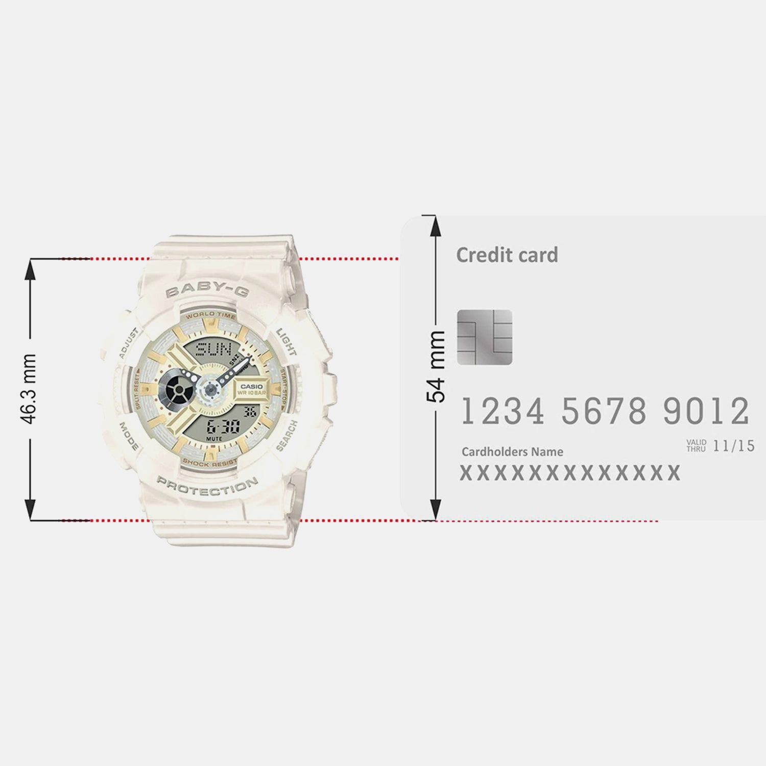 Baby-G Men Quartz White Dial Analog-Digital Resin Watch B228