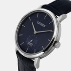 Men Quartz Blue Dial Analog Leather Watch BE9170-05L