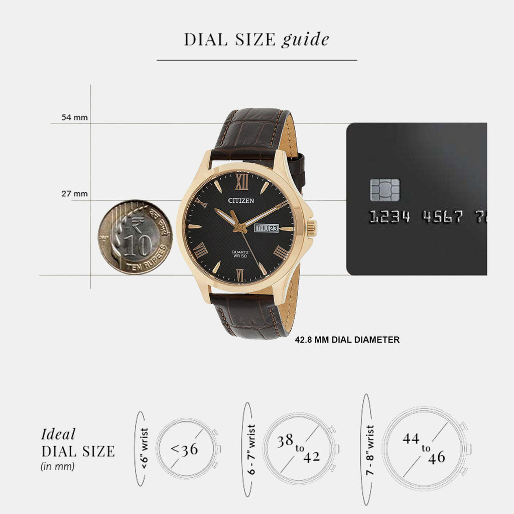 Men Quartz Black Dial Analog Leather Watch BF2023-01H