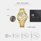 Men Quartz Gold Dial Analog Stainless Steel Watch BF2028-83P