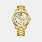 Men Quartz Gold Dial Analog Stainless Steel Watch BF2028-83P