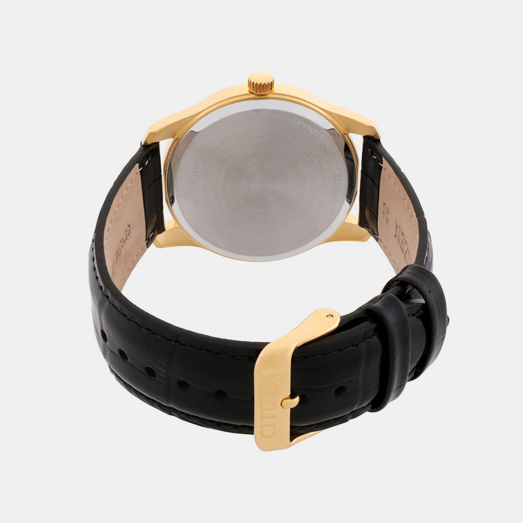 Men Quartz Black Dial Analog Leather Watch BH5002-02E