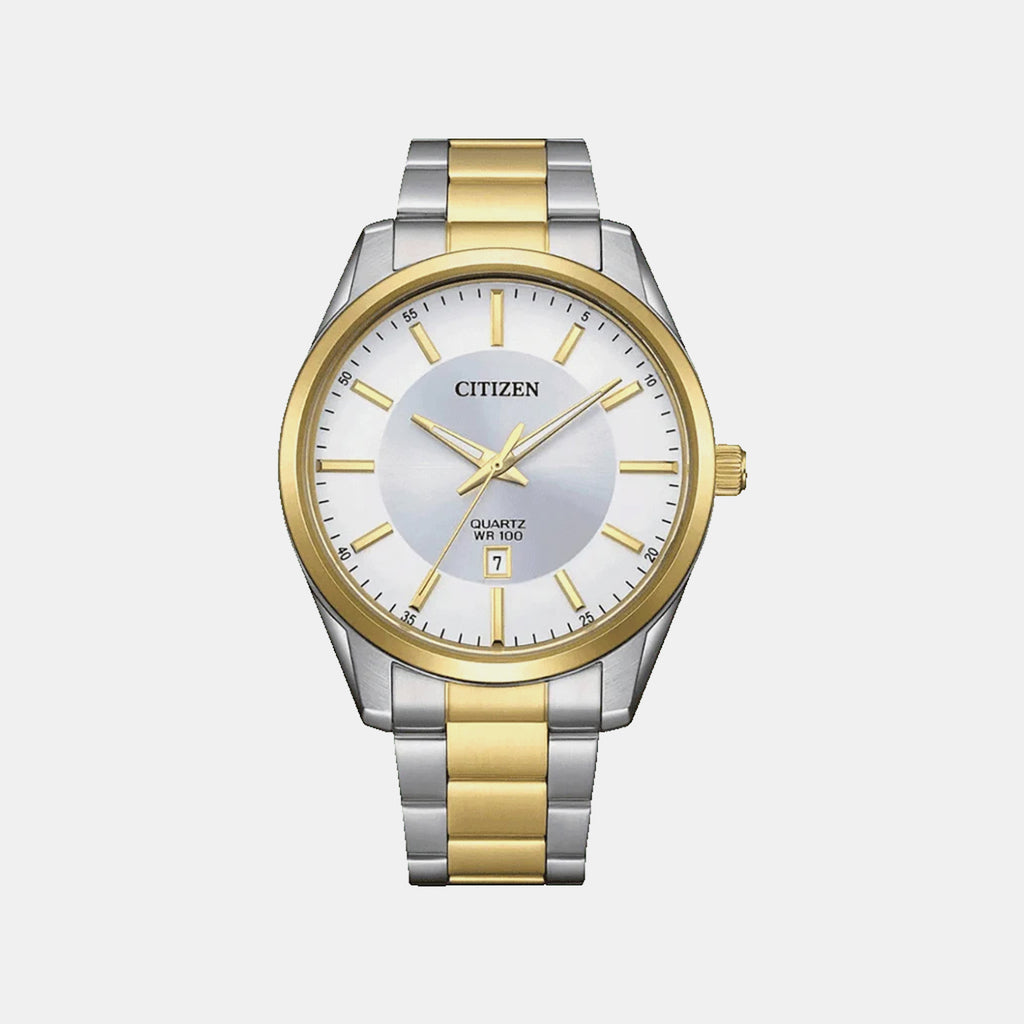 Men Quartz Silver Dial Analog Stainless Steel Watch BI1036-57A