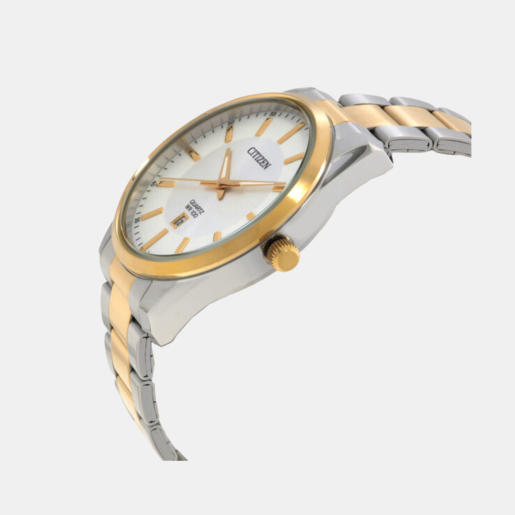 Men Quartz Silver Dial Analog Stainless Steel Watch BI1036-57A