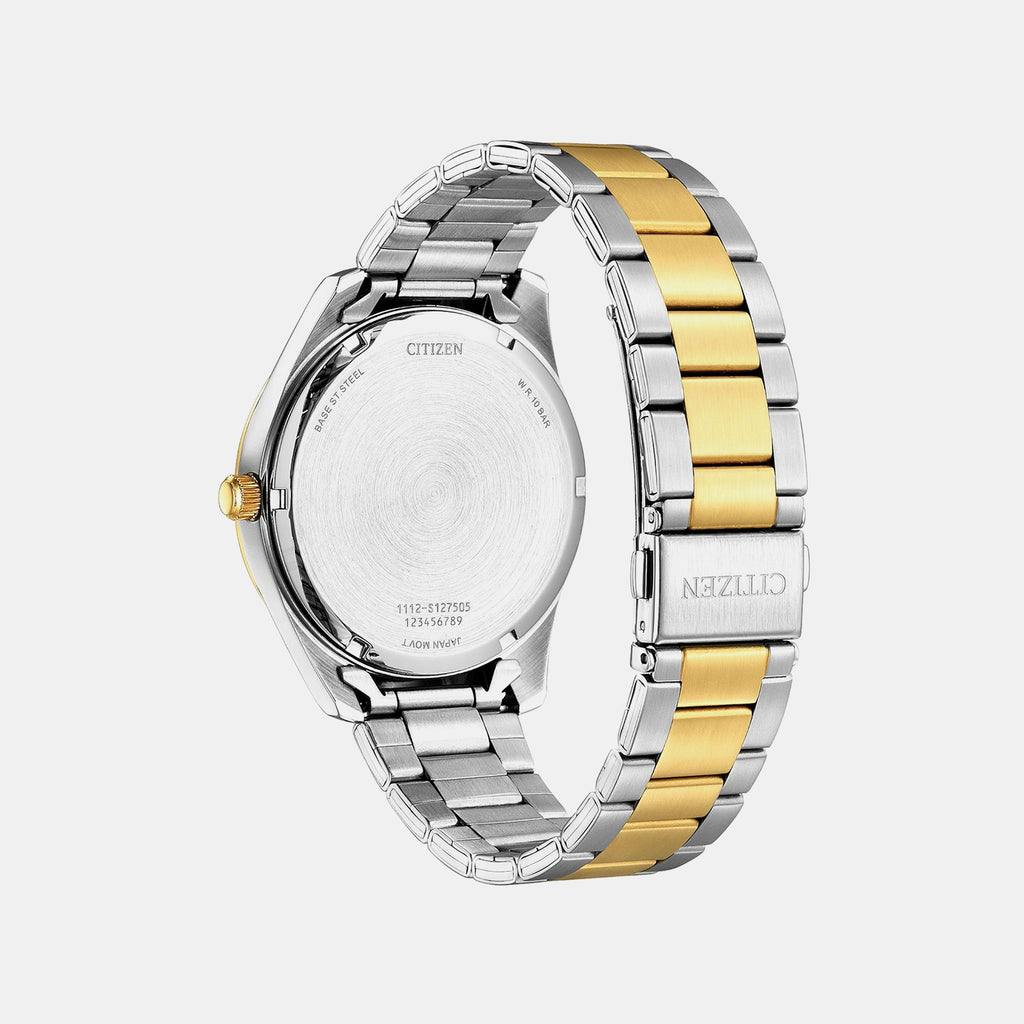 Men Quartz Silver Dial Analog Stainless Steel Watch BI1036-57A