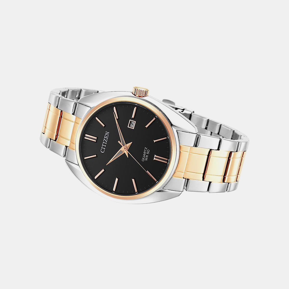 Hyperion Men Quartz Black Dial Analog Stainless Steel Watch BI5104-57E