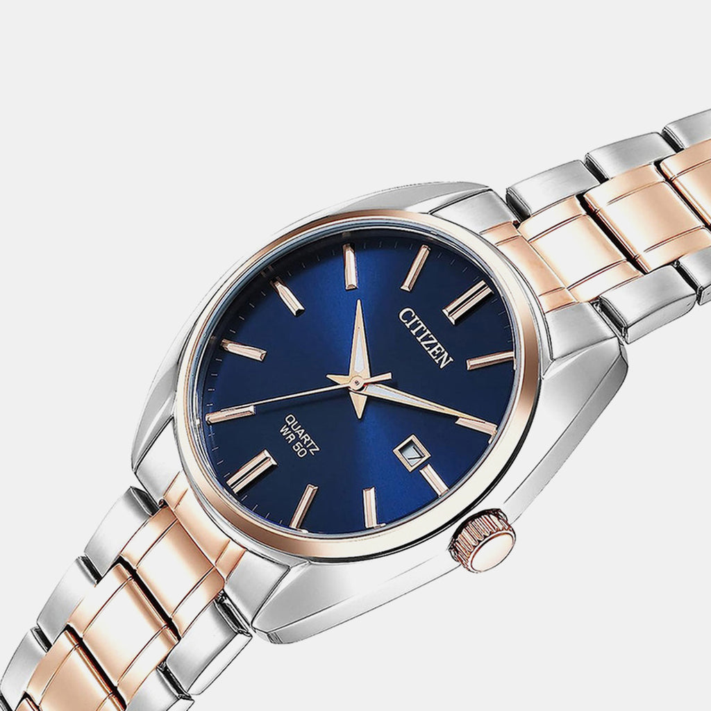 Hyperion Men Quartz Blue Dial Analog Stainless Steel Watch BI5104-57L
