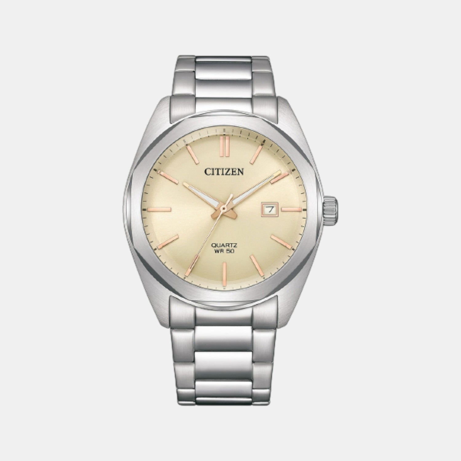 Hyperion Men Quartz Gold Dial Analog Stainless Steel Watch BI5110-54B