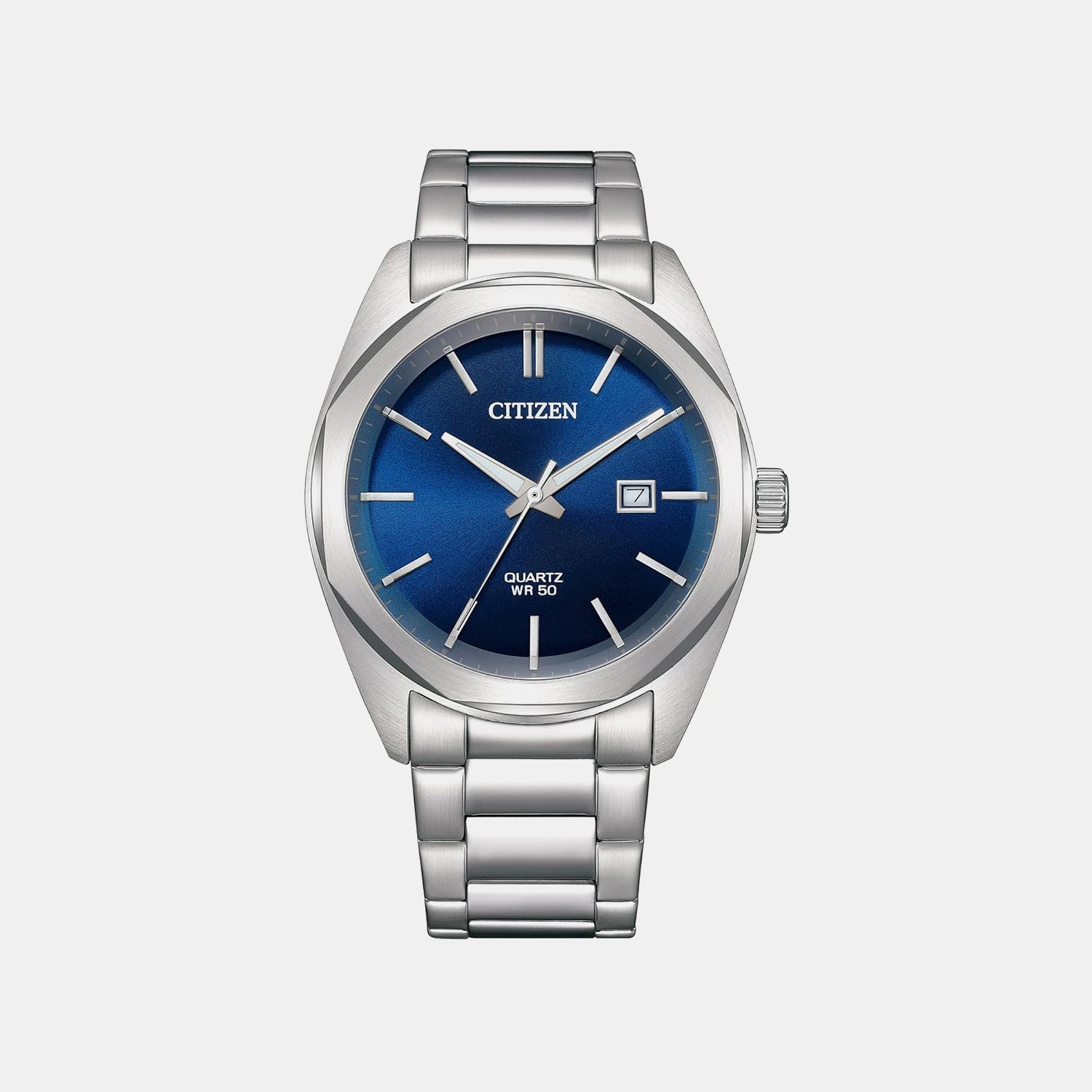 Hyperion Men Quartz Blue Dial Analog Stainless Steel Watch BI5110-54L