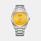Hyperion Men Quartz Yellow Dial Analog Stainless Steel Watch BI5110-54Z