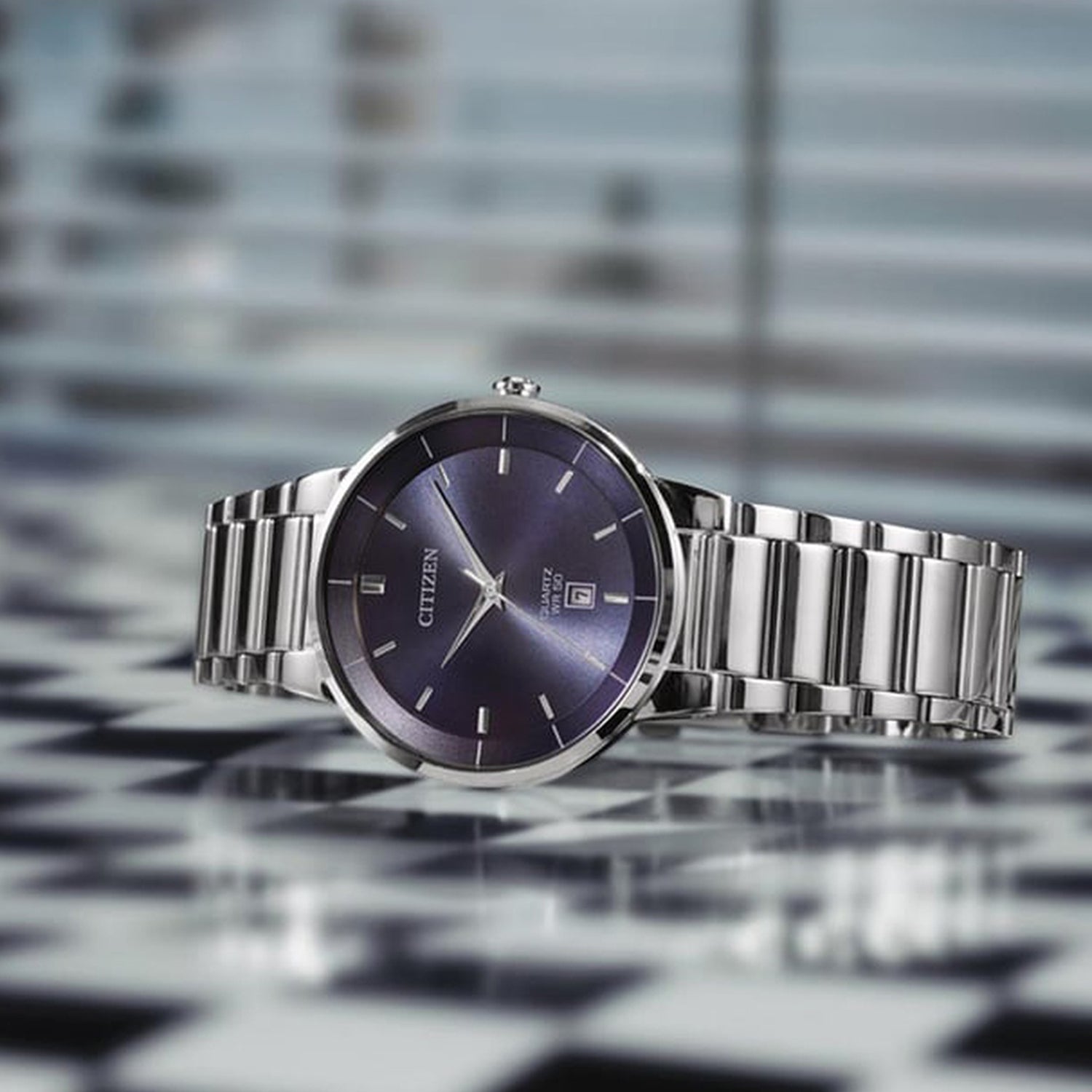 Men Quartz Blue Dial Analog Stainless Steel Watch BI5120-51L